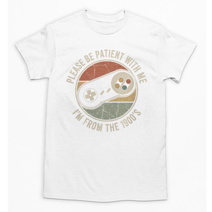 Please Be Patient With Me I'm From The 1900s Retro Gamer Premium Tri-Blend Unisex T-Shirt