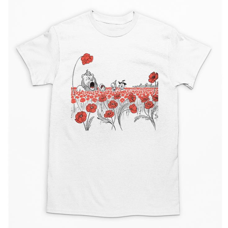 Poppy Field Wizard Of Oz Cowardly Brave Lion Book Unisex T-Shirt