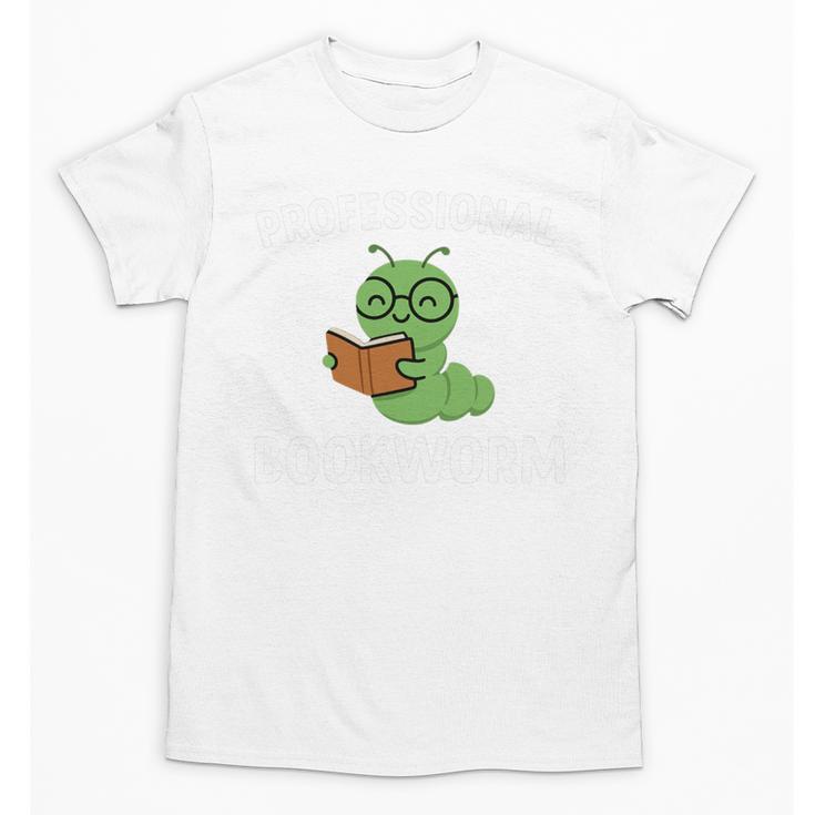 Professional Bookworm Reading Lover Cute Worm Glasses Book Unisex T-Shirt