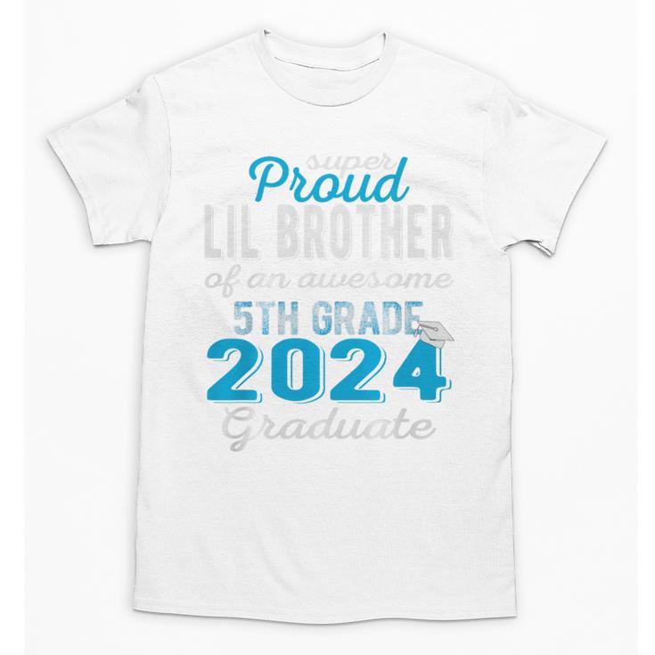 Proud Little Brother Of 5th Grade Graduate 2024 Graduation Premium Unisex T-Shirt