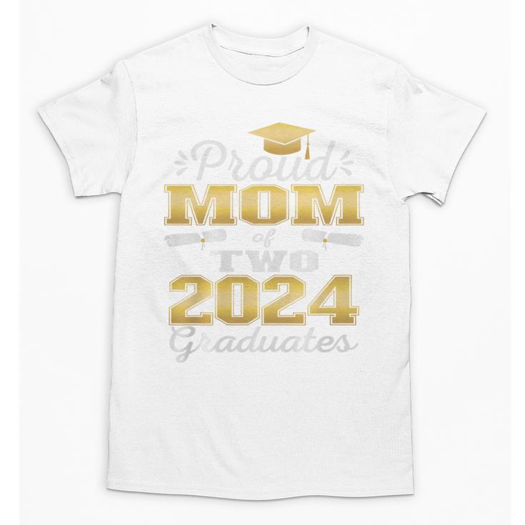 Proud Mom Of Two 2024 Graduate Class 2024 Graduation Family Premium Unisex T-Shirt