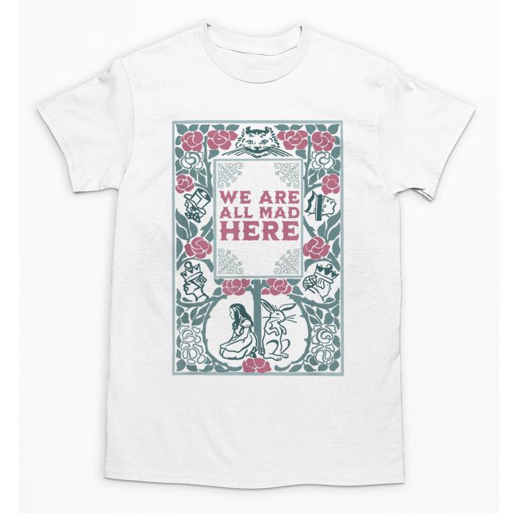 Puddin Threads Cheshire Cat Alice In Wonderland Vintage Book Adults Small Short Sleeve Classic Fit Unisex T-Shirt