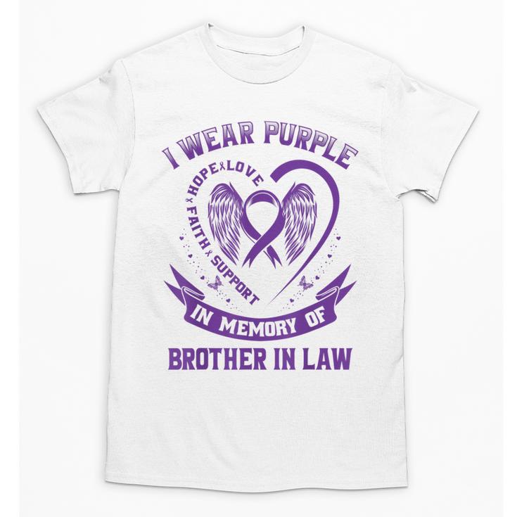 Purple In Memory Of My Brother In Law Alzheimers Awareness Unisex T-Shirt