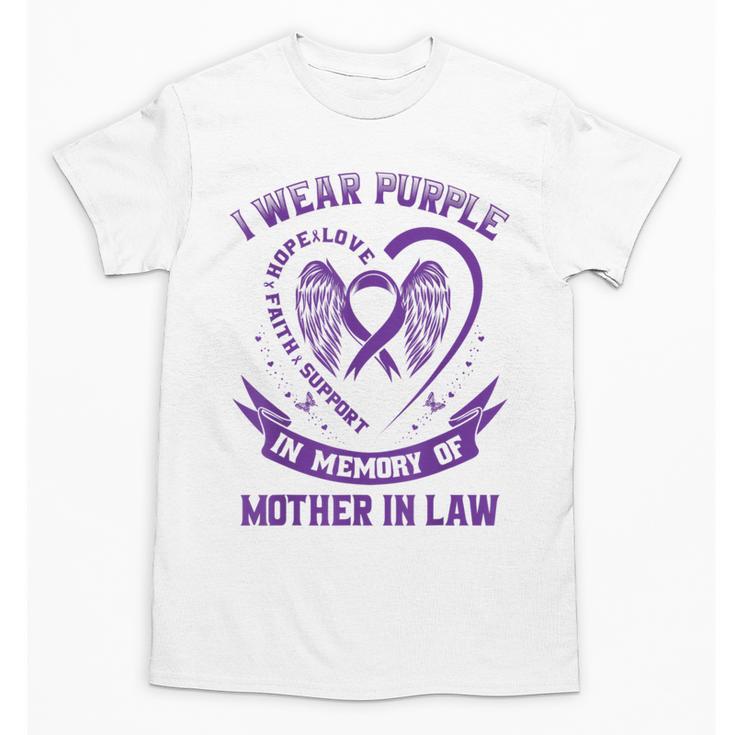 Purple In Memory Of My Mother In Law Alzheimers Awareness Unisex T-Shirt