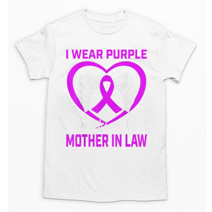 Purple In Memory Of Mother In Law Alzheimers Dementia Heart Unisex T-Shirt