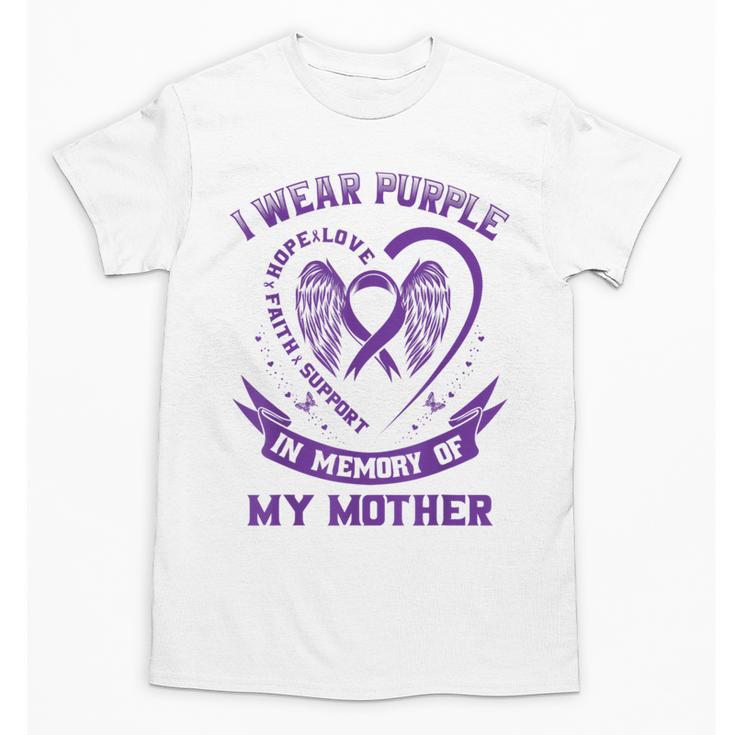Purple In Memory Of Mother Mom Pancreatic Cancer Awareness Unisex T-Shirt