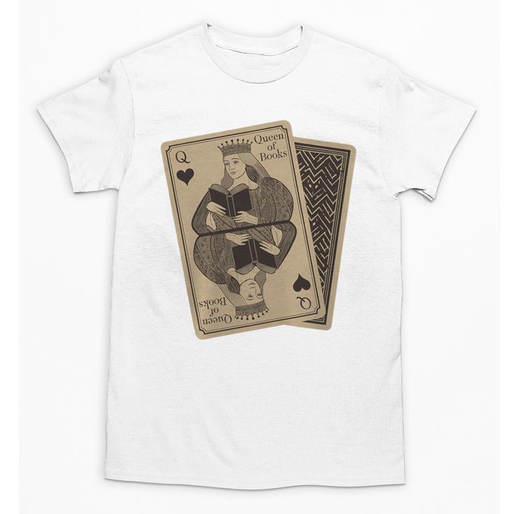 Queen Of Books Playing Card Aesthetic For Book Lovers Premium Tri-Blend Unisex T-Shirt