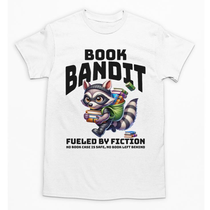 Racoon-Bookworm-Book Bandit-Fueled By Fiction Unisex T-Shirt