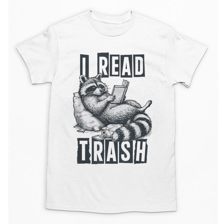 Racoon Reading Spicy Smutty Book Booktok I Read Trashy Books Unisex T-Shirt