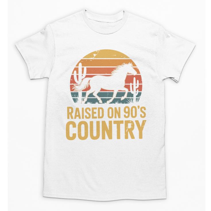 Raised On 90’s Country Horse Retro Nostalgia Western Music Unisex T-Shirt
