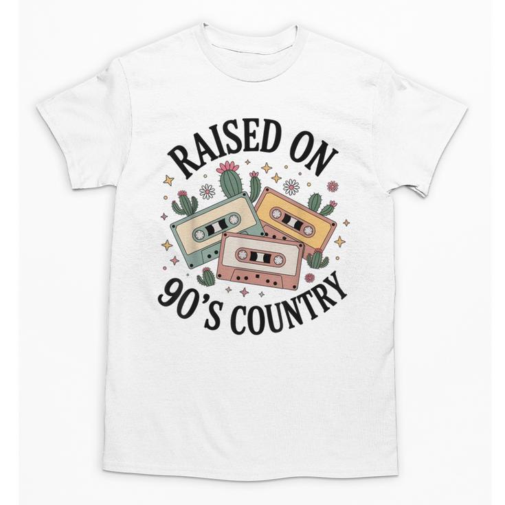 Raised On 90's Country Music Lover Nostalgia Retro Vibe Unisex T-Shirt
