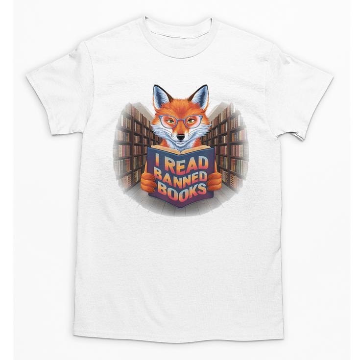 I Read Banned Books Sly Fox Reading Books Unisex T-Shirt