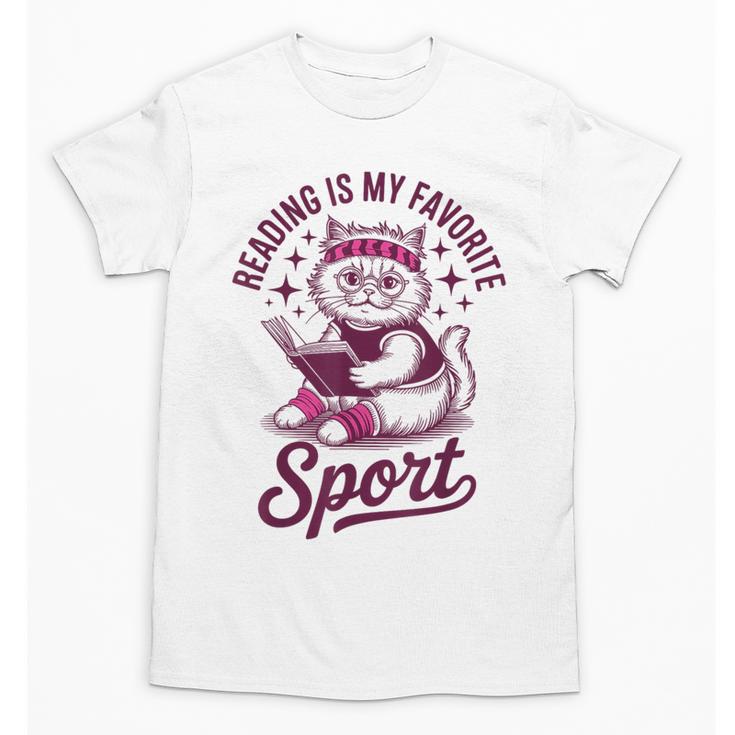 Reading Is My Favorite Sport Cat And Book Lover Women Unisex T-Shirt