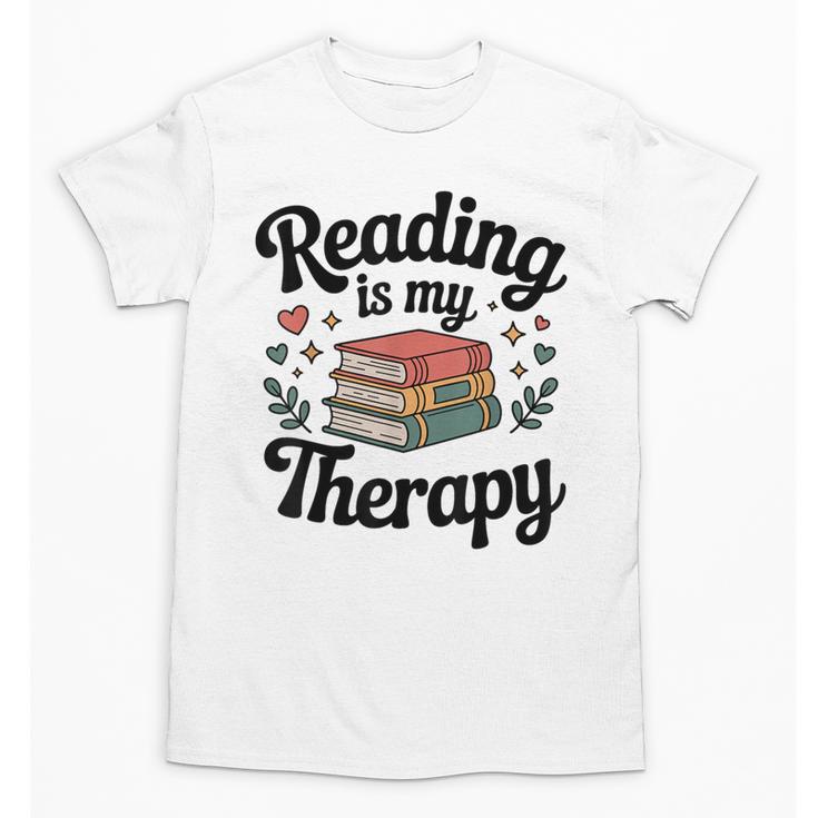 Reading Is My Therapy Book Lover Bookworm Unisex T-Shirt