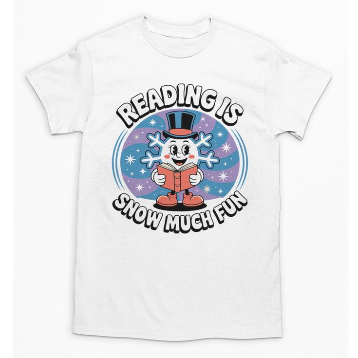 Reading Is Snow Much Fun Snowflake Book Lovers Winter Theme Premium Tri-Blend Unisex T-Shirt