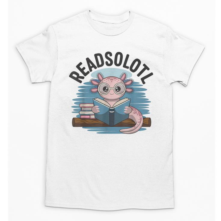 Readsolotl Book Lover Reading Axolotl Kids Reader Unisex T-Shirt