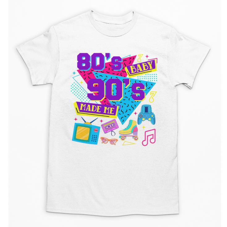 Retro 1980s 80's Baby 1990s 90's Made Me Nostalgia Birthday Premium Tri-Blend Unisex T-Shirt