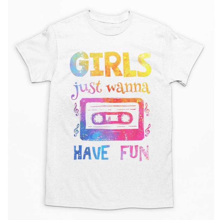 Retro Girls Just Wanna Have Fun Nostalgia 1980s 80's Premium Tri-Blend Unisex T-Shirt