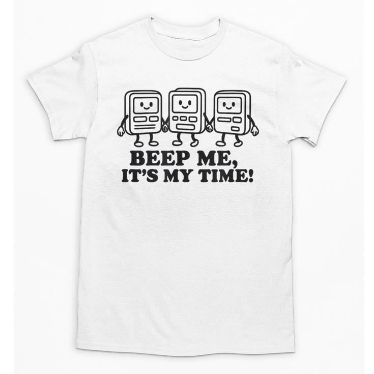 Retro Pager Squad Minimalist Monochrome Cartoon Nostalgia Unisex T-Shirt