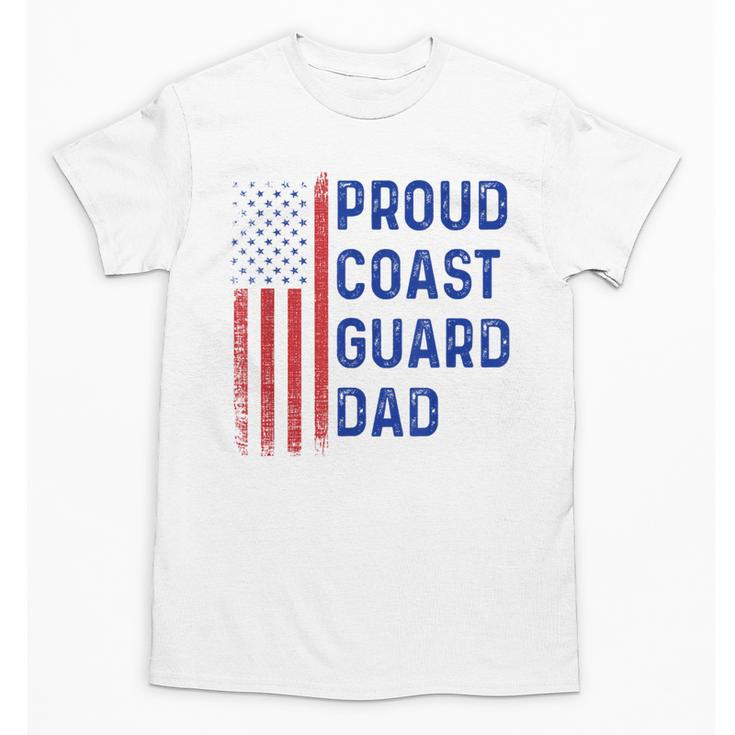 Retro Proud Coast Guard Dad Graduation Dad Usa Flag Outfit Unisex T-Shirt