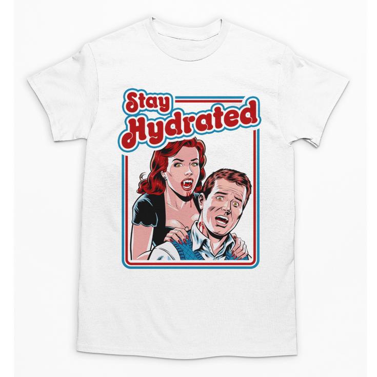 Retro Vampire Book Cover Style Stay Hydrated Halloween Unisex T-Shirt