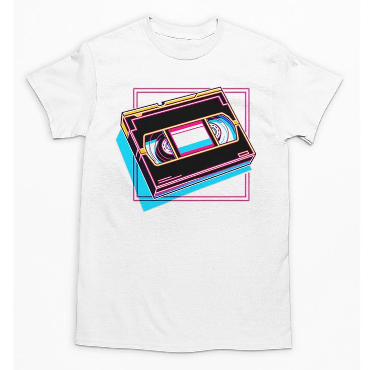 Retro VHS Vaporwave Video Cassette Nostalgia Geek Chic Premium Tri-Blend Unisex T-Shirt
