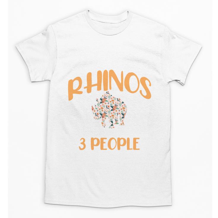 I Like Rhinos And Maybe 3 People Introvert Animal Unisex T-Shirt