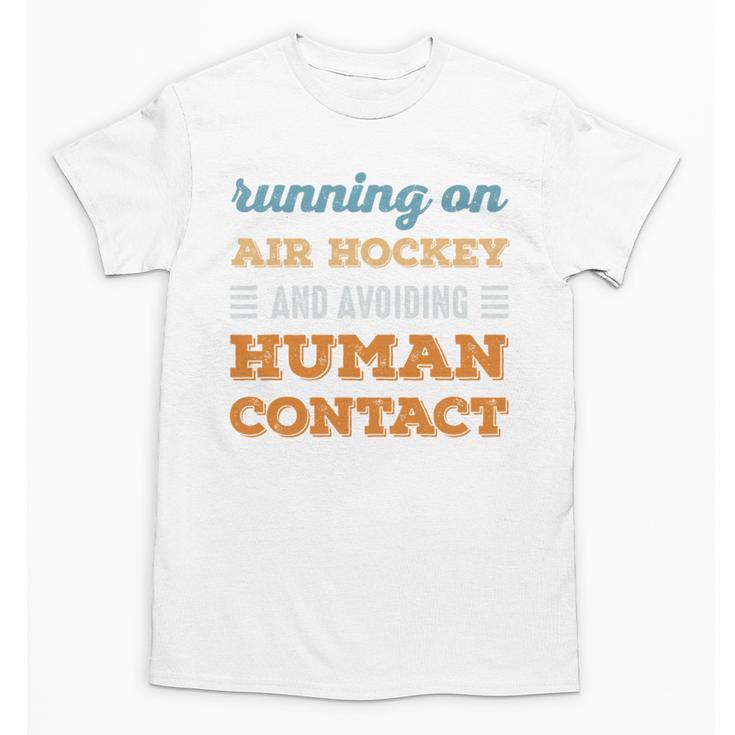 Running On Air Hockey Social Introvert Humor Vintage Unisex T-Shirt