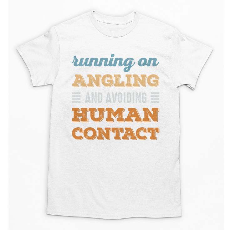 Running On Angling Social Introvert Humor Vintage Unisex T-Shirt Running On Angling Social Introvert Humor Vintage Unisex T-Shirt