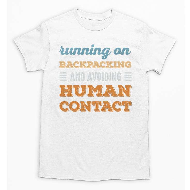 Running On Backpacking Social Introvert Humor Vintage Unisex T-Shirt