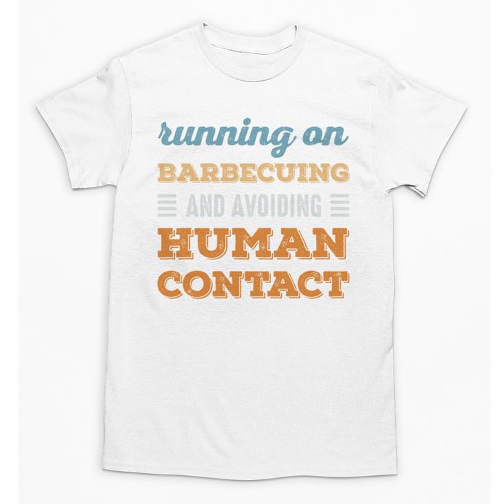 Running On Barbecuing Social Introvert Humor Vintage Unisex T-Shirt
