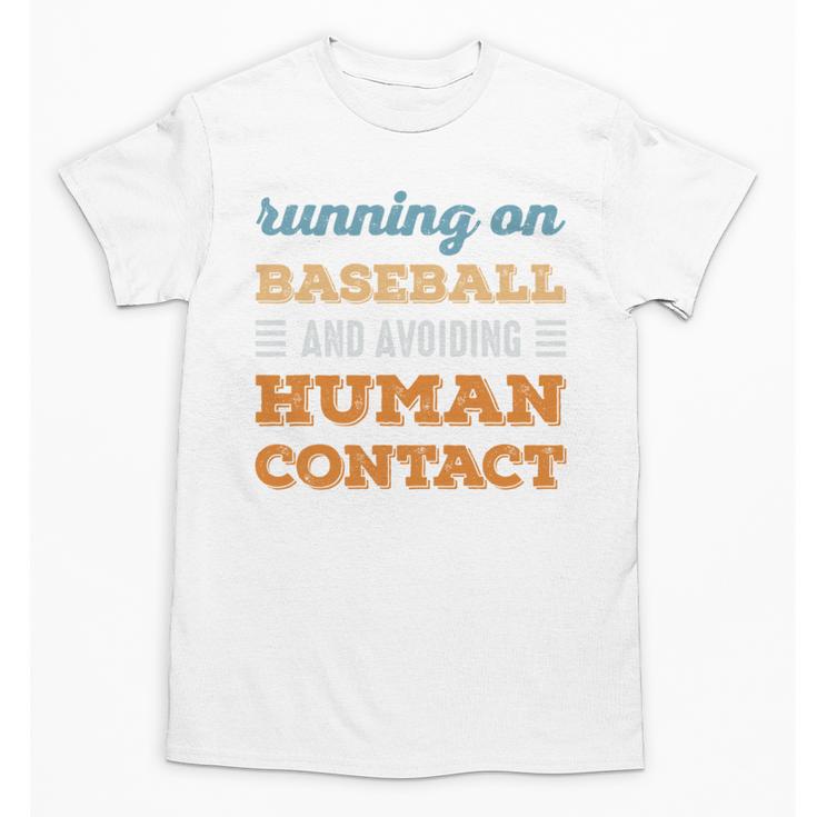 Running On Baseball Social Introvert Humor Vintage Unisex T-Shirt