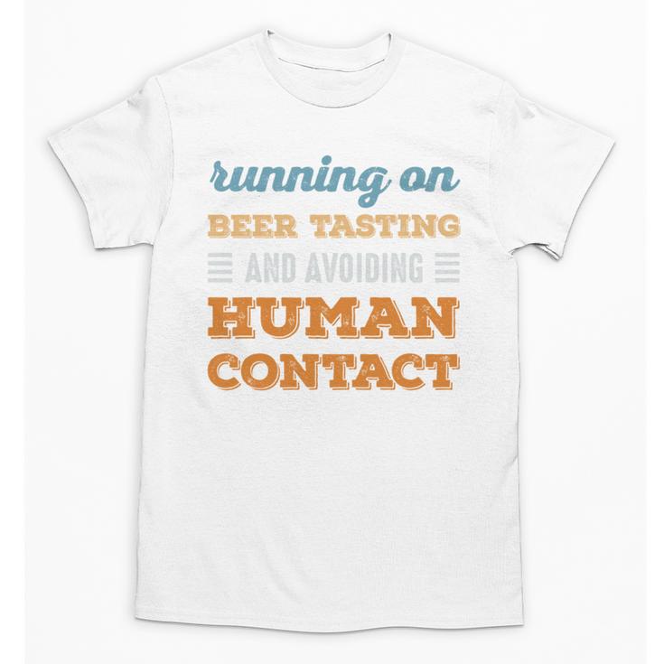 Running On Beer Tasting Social Introvert Humor Vintage Unisex T-Shirt