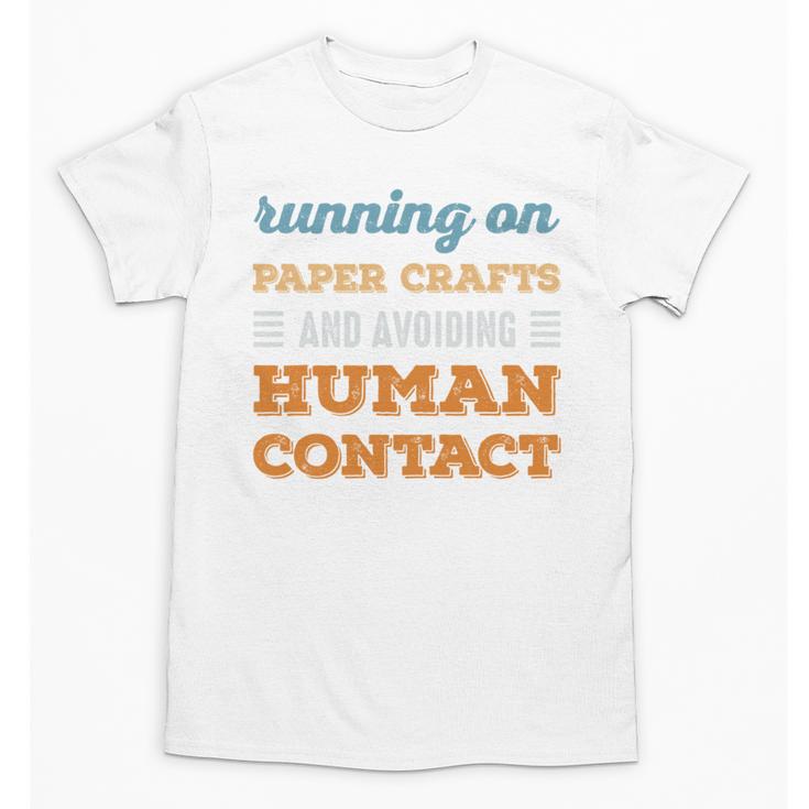 Running On Paper Crafts Social Introvert Humor Vintage Unisex T-Shirt