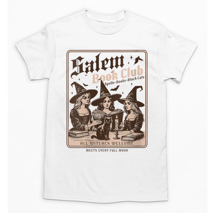 Salem Book Club Bookish Halloween Retro Salem Witch Book Unisex T-Shirt