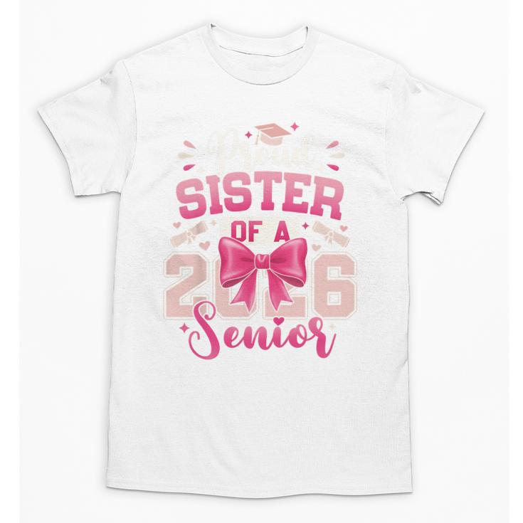 Senior 2026 Class Of 26 Coquette Pink Bow Graduation Sister Unisex T-Shirt