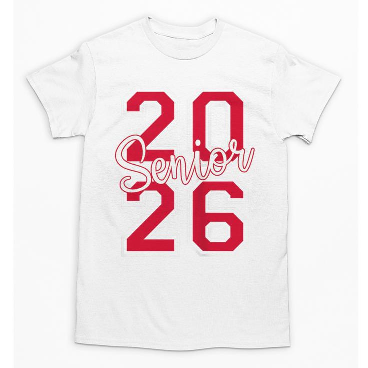 Senior 2026 Graduation Varsity Red Letters On The Back Unisex T-Shirt
