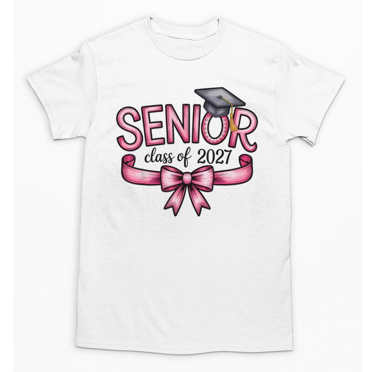Senior Class Of 2027 Coquette Pink Bow Graduation 2027 Women Unisex T-Shirt