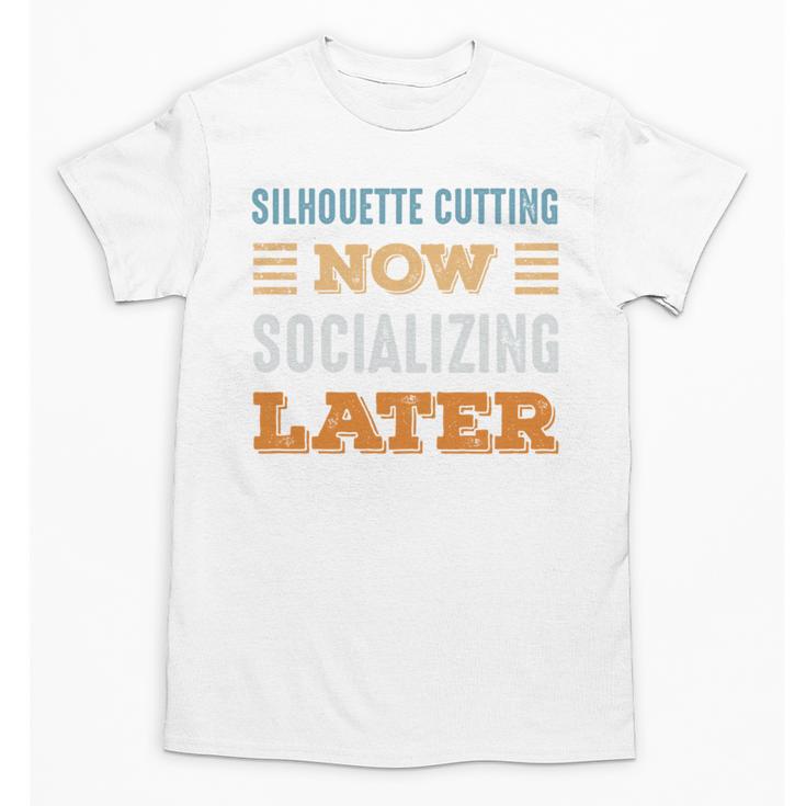 Silhouette Cutting Now Minimal Socializing Introvert Unisex T-Shirt