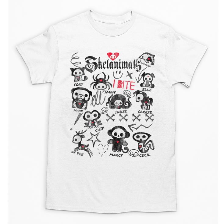 Skelanimals I Bite Vintage Retro Dead Pet Textbook Collage Unisex T-Shirt