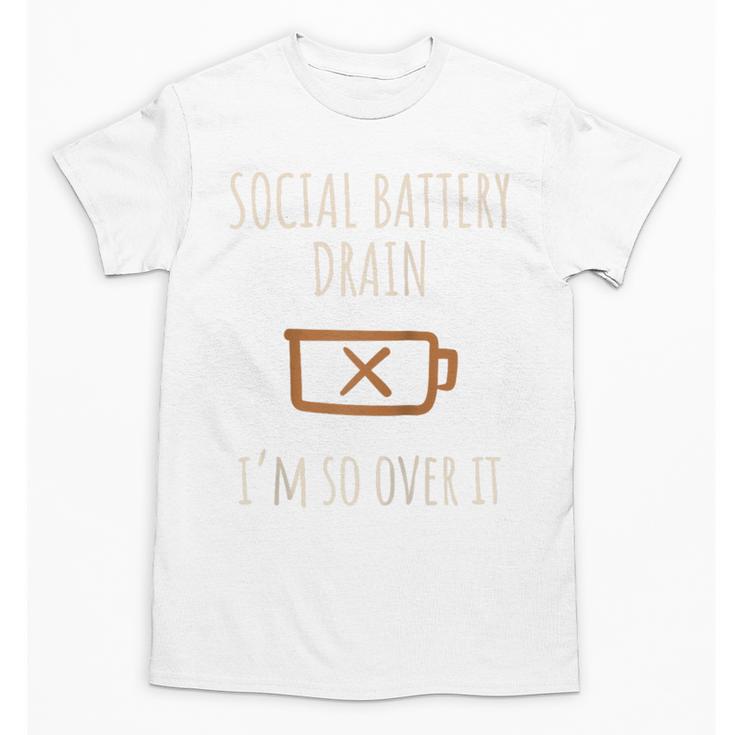 Social Battery Drain I'm So Over It Introvert Homebody Line Raglan Baseball Tee Unisex T-Shirt