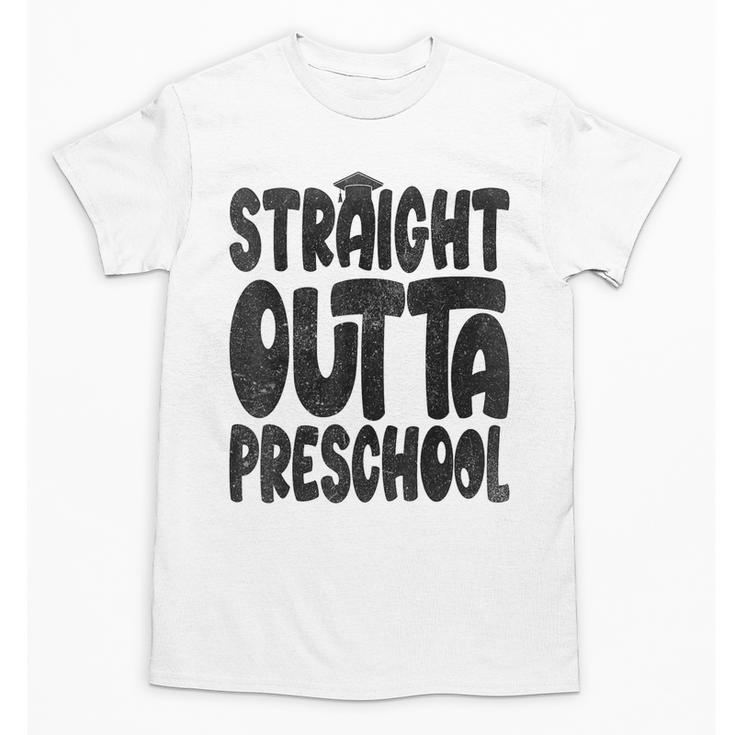 Straight Outta Preschool Graduation Cap Gown 2022 Cute Unisex T-Shirt