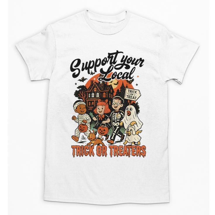 Support Your Local Trick Or Treaters Retro Spooky Nostalgia Unisex T-Shirt