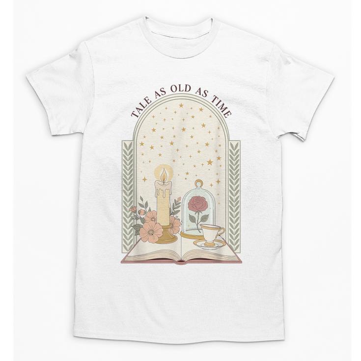 Tale As Old As Time Rose Candle And Book Unisex T-Shirt