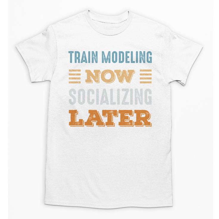 Train Modeling Now Minimal Socializing Introvert Vintage Unisex T-Shirt