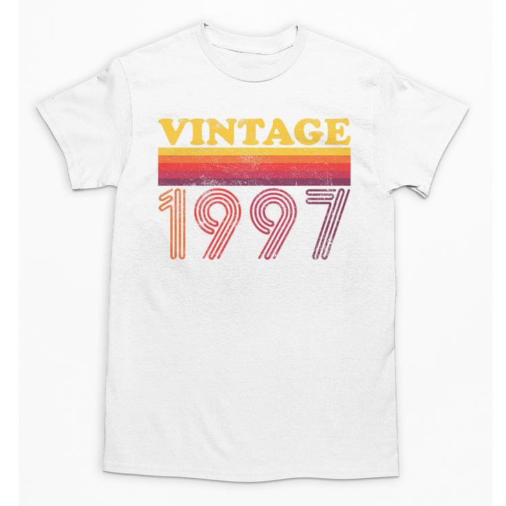 Vintage 1997 Retro Style 90's Born Nostalgia Vibes Birthday Premium Tri-Blend Unisex T-Shirt