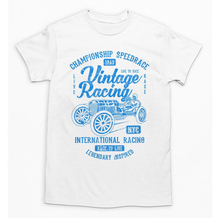 Vintage Racing Automotive Nostalgia Distressed Car Premium Tri-Blend Unisex T-Shirt
