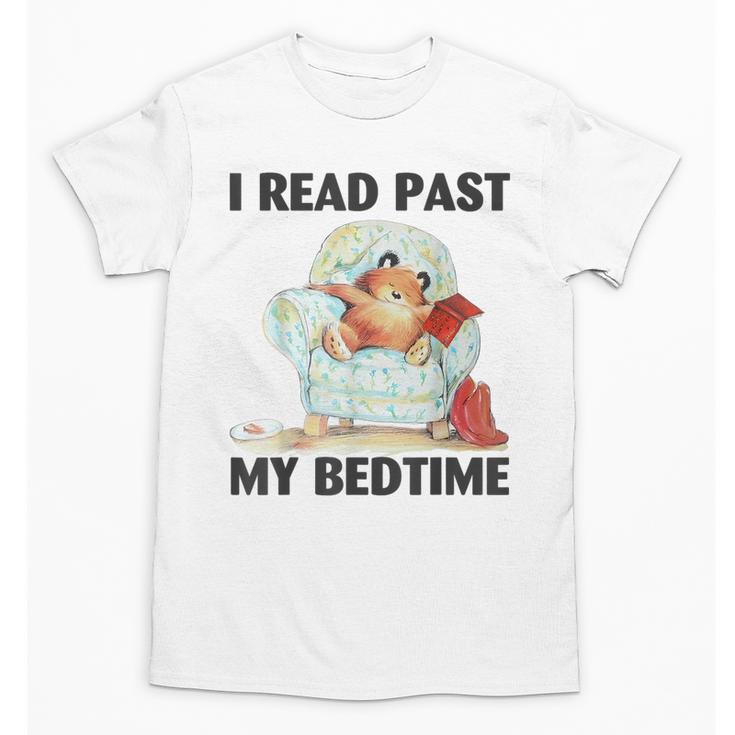 Vintage I Read Past My Bedtime Cute Sleeping Bear Book Lover Unisex T-Shirt