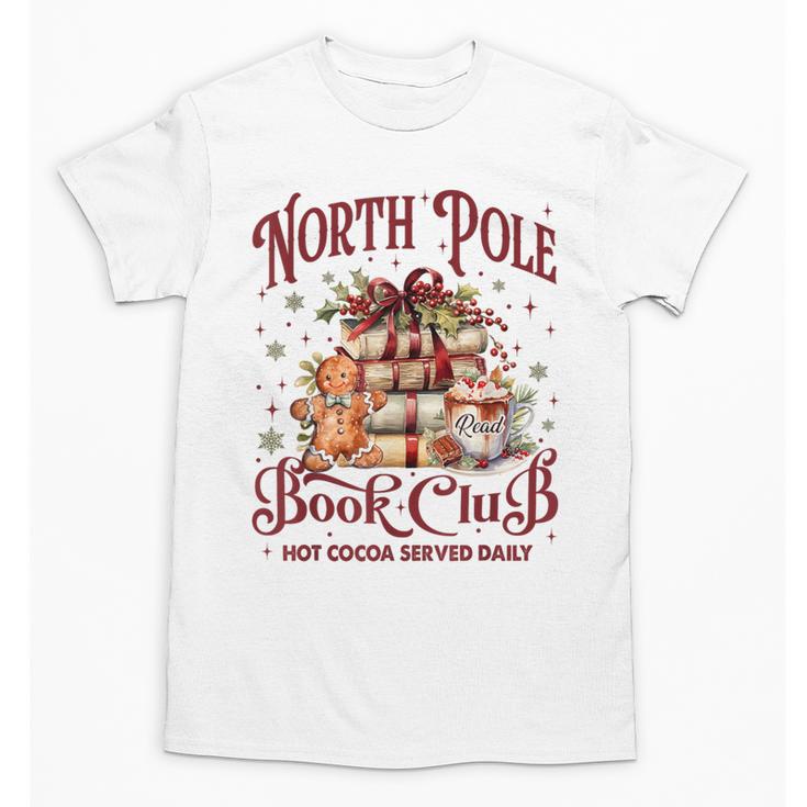 Vintage Retro North Pole Book Club Hot Cocoa Unisex T-Shirt