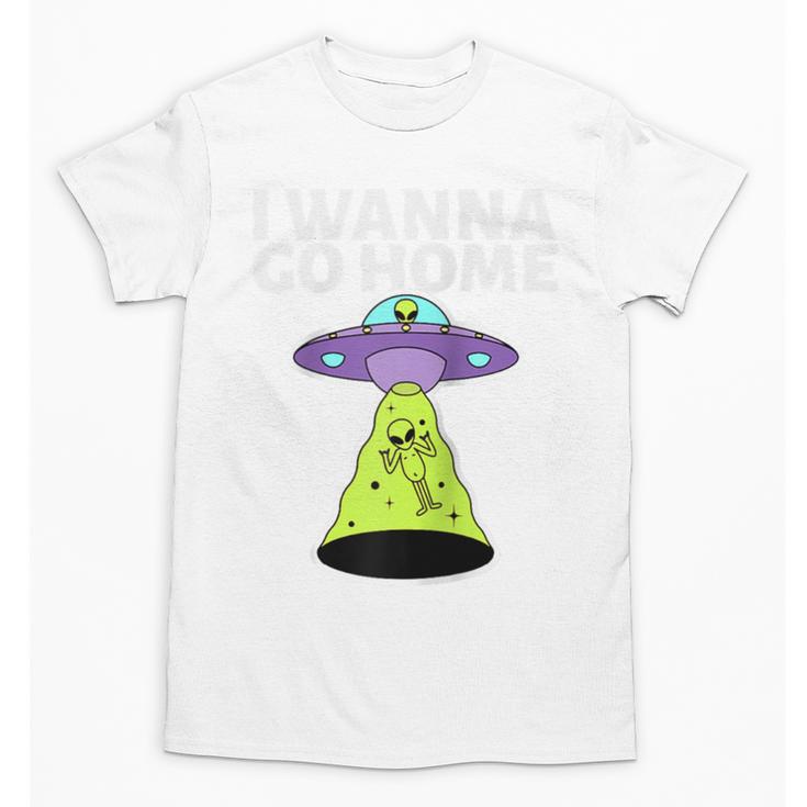 I Wanna Go Home Introvert UFO UAP Flying Saucer Trippy Alien Raglan Baseball Tee Unisex T-Shirt